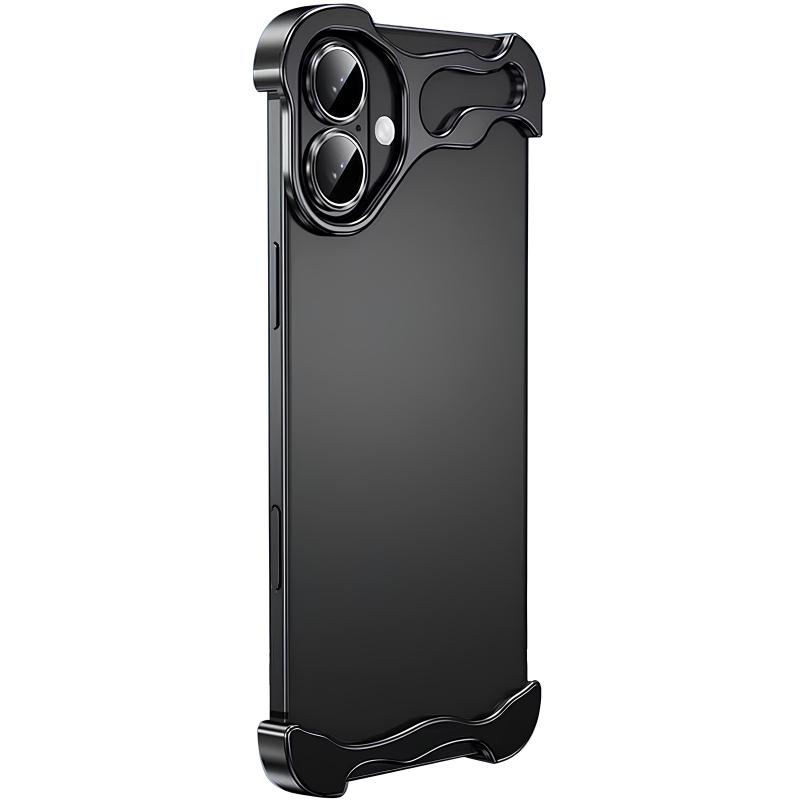 Металлический безрамочный чехол Bumper для Apple iPhone 17 (6.3) с защитой линз на картинке №1