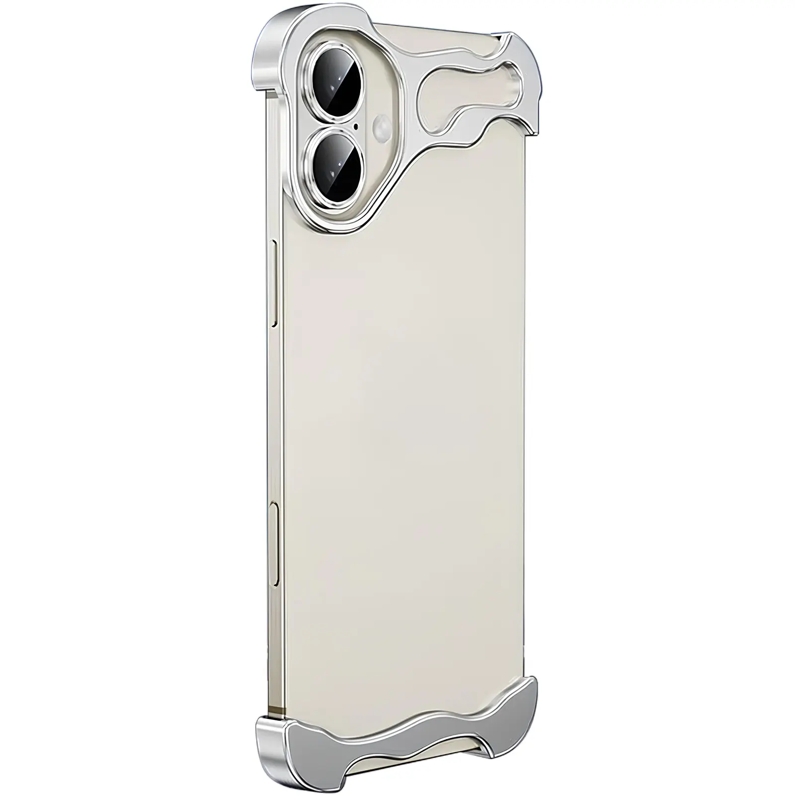 Чехол Minimalist Metal Bumper для Apple iPhone 17 (6.3"), Silver, Алюминий, купить оптом с доставкой