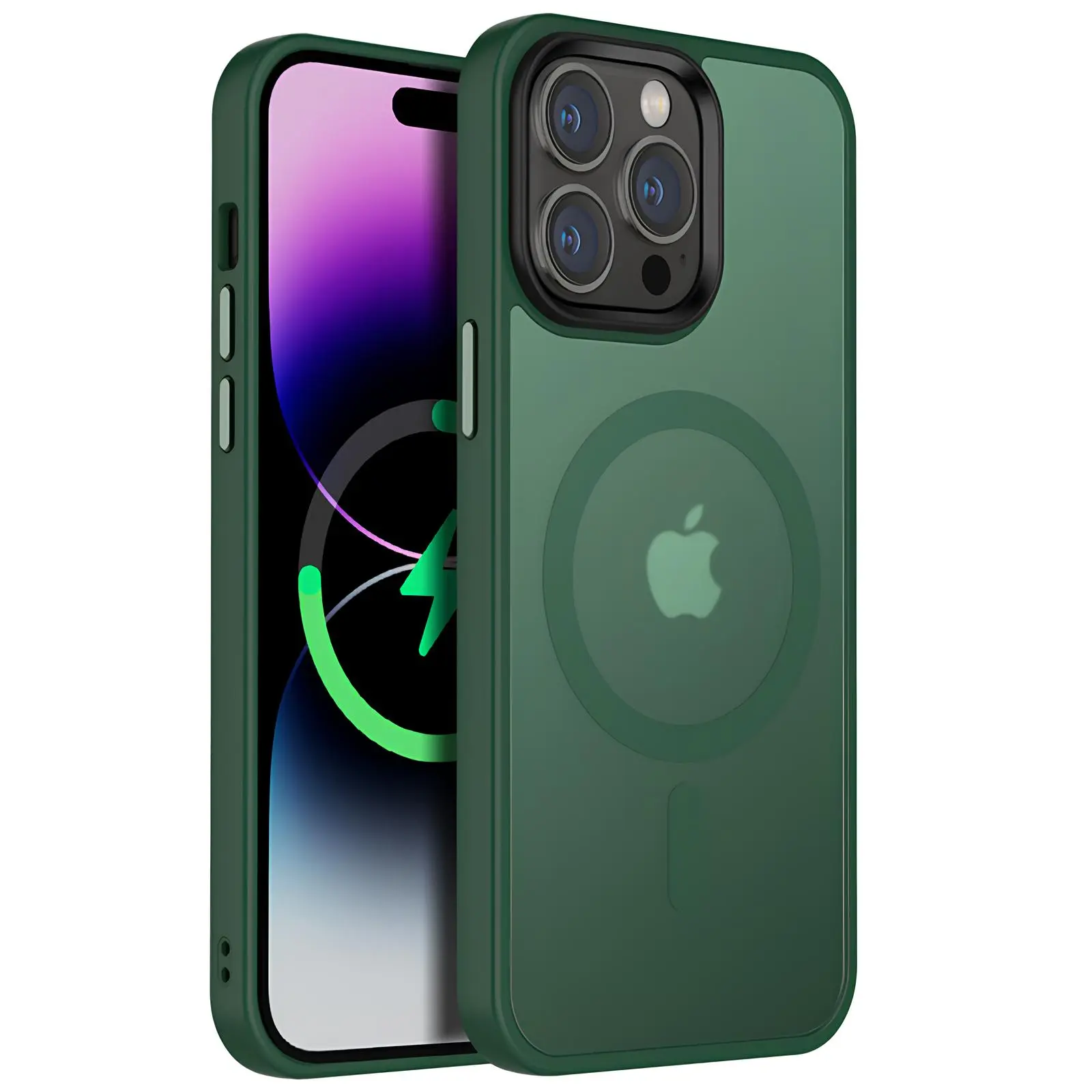 Чохол Ummi Colorful with MagSafe для Apple iPhone 13 Pro (6.1"), Зелений / Dark Green, TPU+PC, купити оптом з доставкою