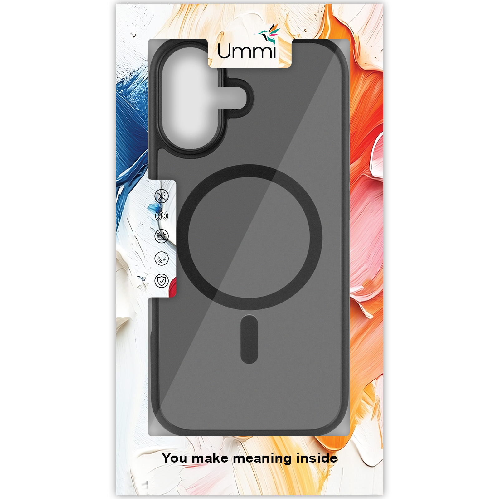 Чехол Ummi Colorful with MagSafe для Apple iPhone 16 (6.1"), Черный / Black 2, TPU+PC, купить оптом с доставкой