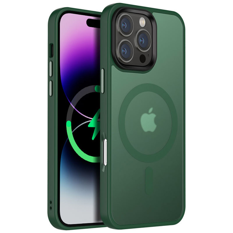 Чехол Ummi Colorful with MagSafe для Apple iPhone 16 Pro Max (6.9"), Зеленый / Dark Green, TPU+PC, купить оптом с доставкой