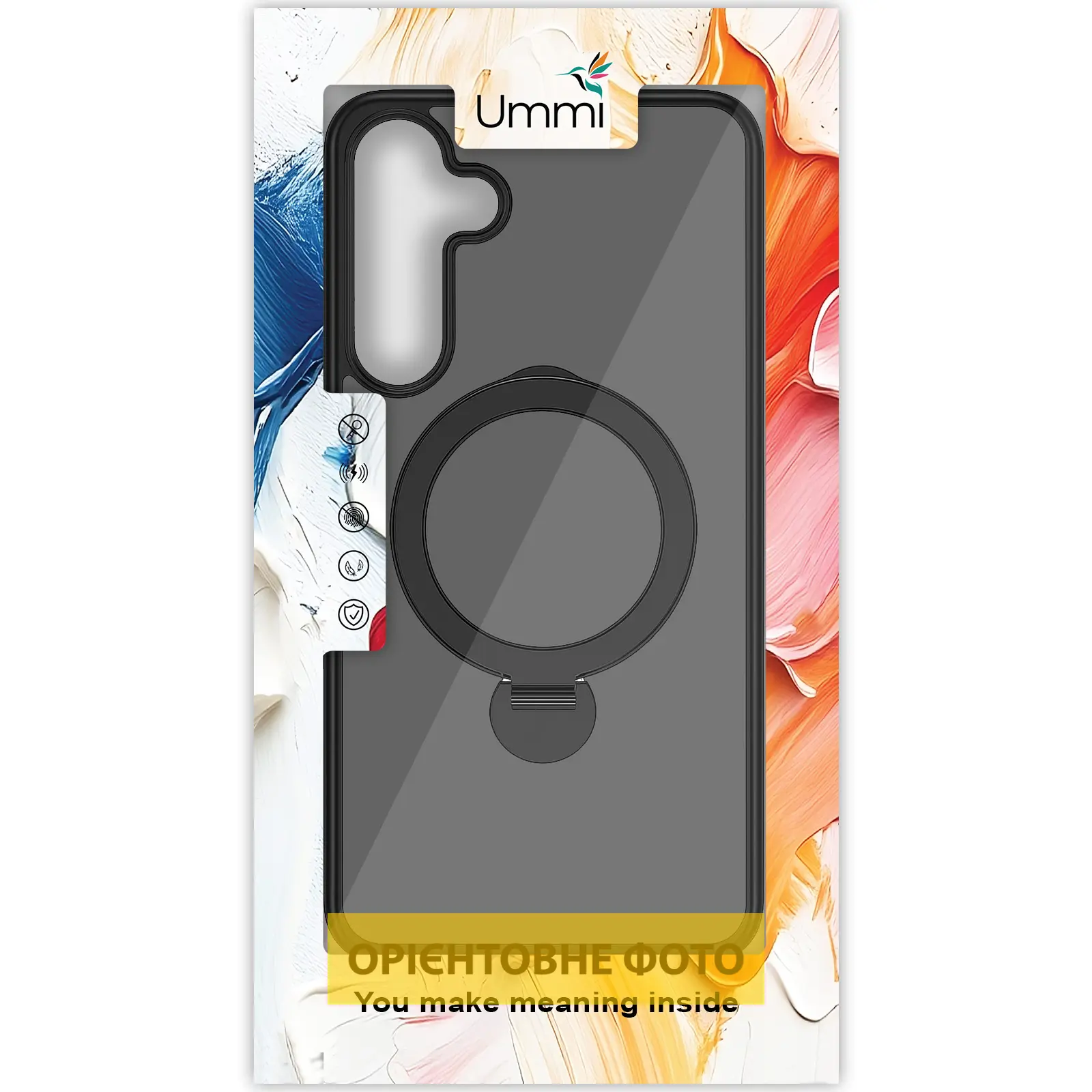 Чехол Ummi Colorful with MagSafe HQ Ring для Samsung Galaxy S25 Edge, Black 3, TPU+PC, купить оптом с доставкой