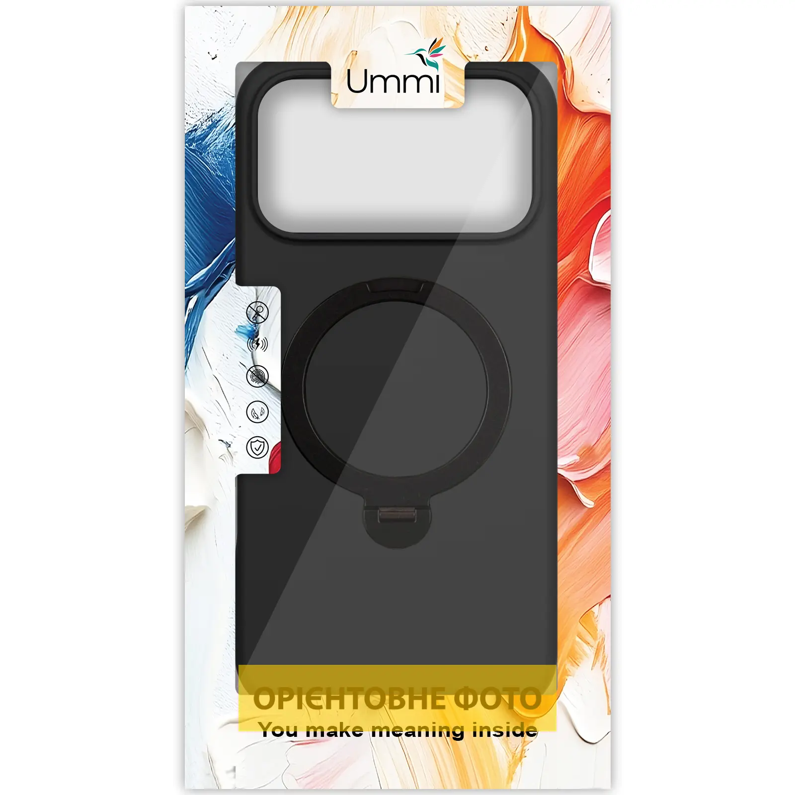 Чехол Ummi Colorful with MagSafe HQ Ring для Apple iPhone 17 (6.3"), Black 2, TPU+PC, купить оптом с доставкой