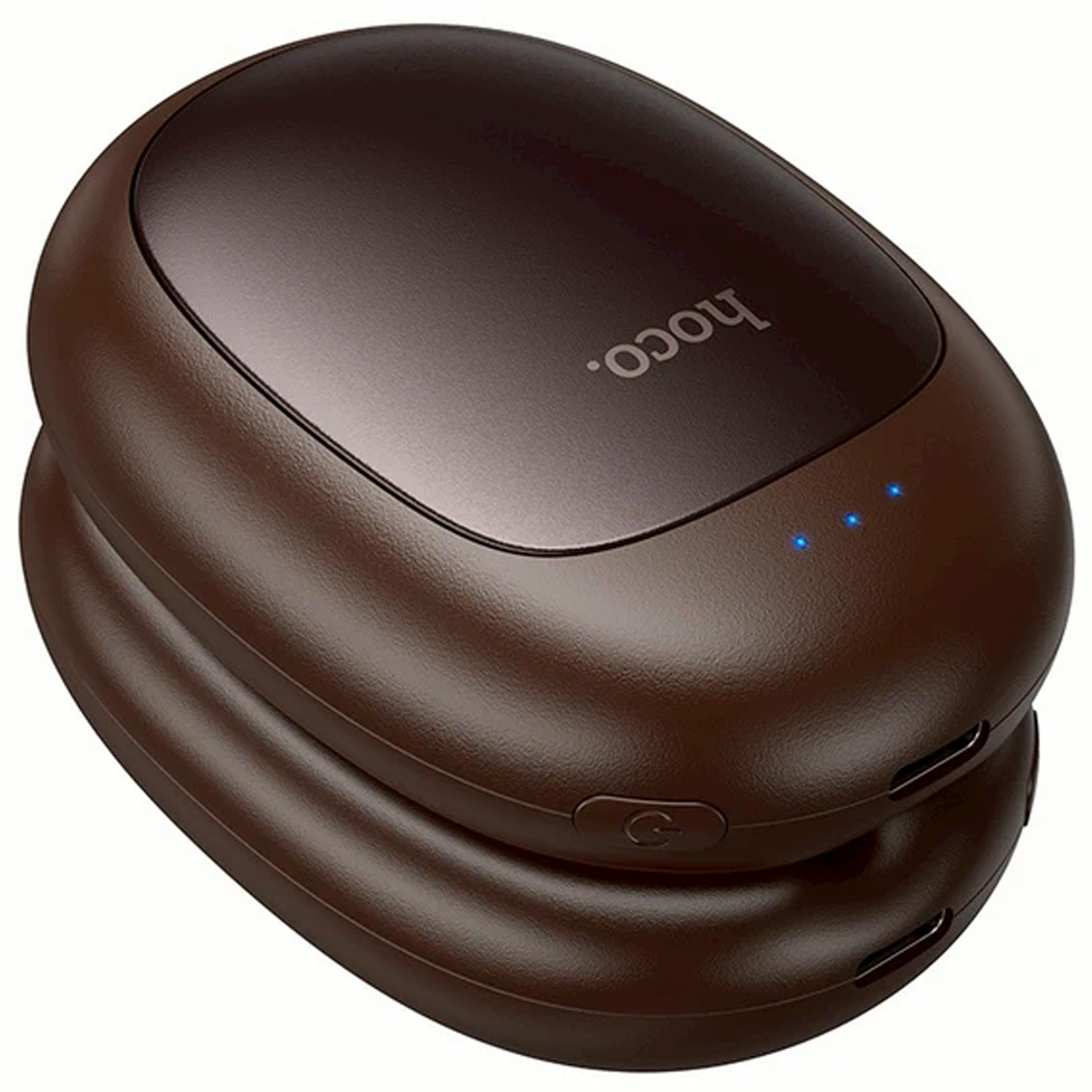 Уценка Портативный обогреватель для рук Hoco J167 Coffee bean magnetic split 2500 mAh, Вскрытая упаковка / Brown 1, купить оптом с доставкой