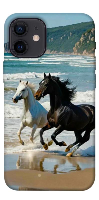 Чохол itsPrint Beach Horses для Apple iPhone 12 mini (5.4"), тварини, купити оптом з доставкою