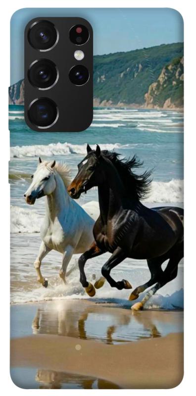 Чехол itsPrint Beach Horses для Samsung Galaxy S21 Ultra, животные, купить оптом с доставкой