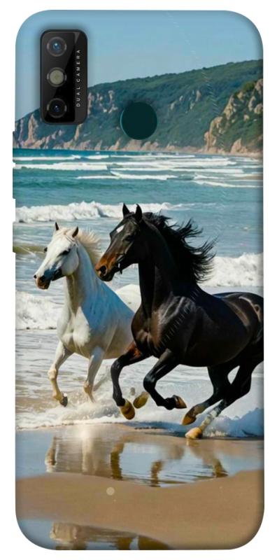 Чехол itsPrint Beach Horses для TECNO Spark 6 Go, животные, купить оптом с доставкой