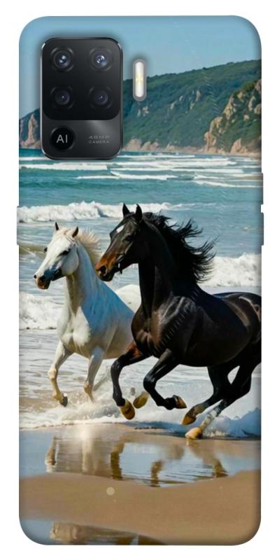 Чехол itsPrint Beach Horses для Oppo Reno 5 Lite, животные, купить оптом с доставкой