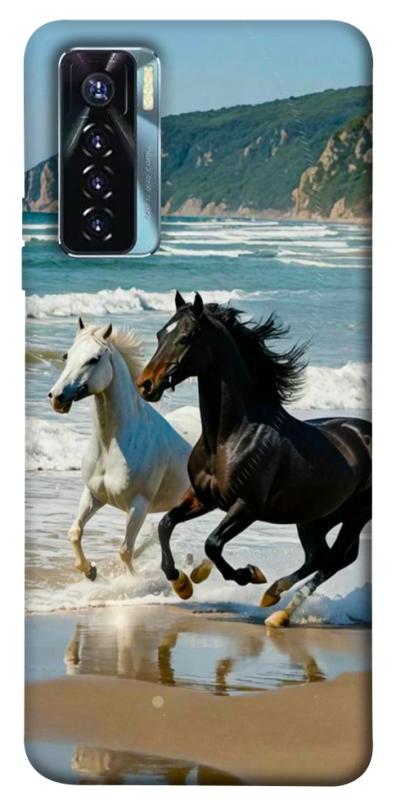 Чехол itsPrint Beach Horses для TECNO Camon 17 Pro, животные, купить оптом с доставкой