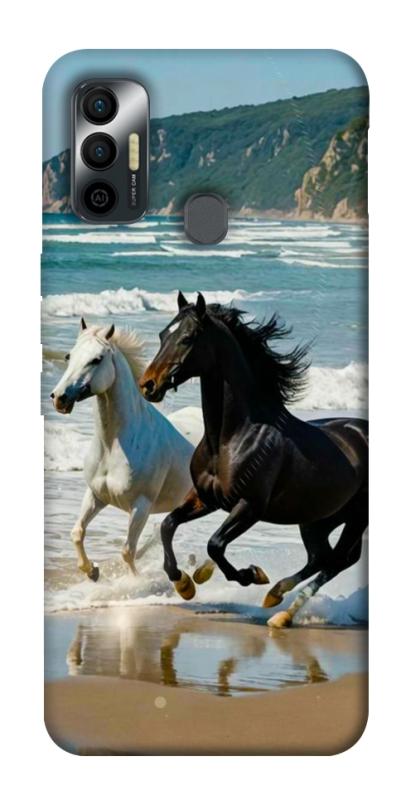 Чехол itsPrint Beach Horses для TECNO Spark 7, животные, купить оптом с доставкой