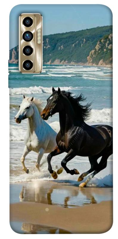 Чехол itsPrint Beach Horses для TECNO Camon 17P, животные, купить оптом с доставкой