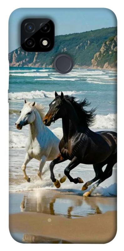 Чехол itsPrint Beach Horses для Realme C21, животные, купить оптом с доставкой