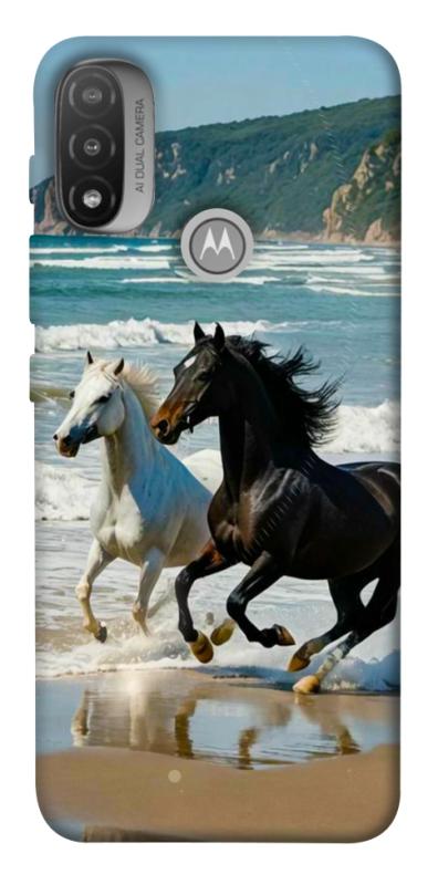 Чехол itsPrint Beach Horses для Motorola Moto E20, животные, купить оптом с доставкой