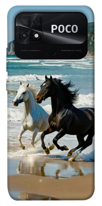 Чехол itsPrint Beach Horses для Xiaomi Poco C40, животные, купить оптом с доставкой