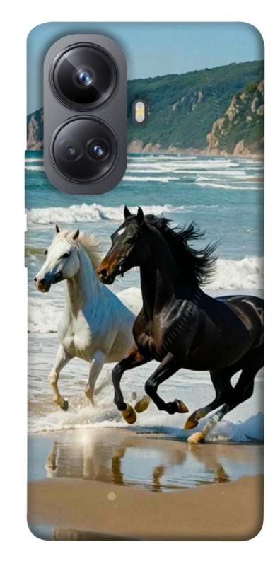 Чехол itsPrint Beach Horses для Realme 10 Pro+, животные, купить оптом с доставкой