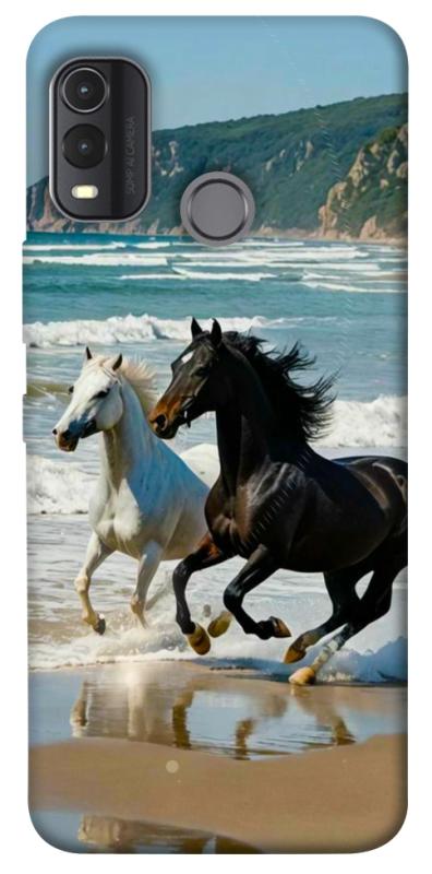 Чехол itsPrint Beach Horses для Nokia G11 Plus, животные, купить оптом с доставкой