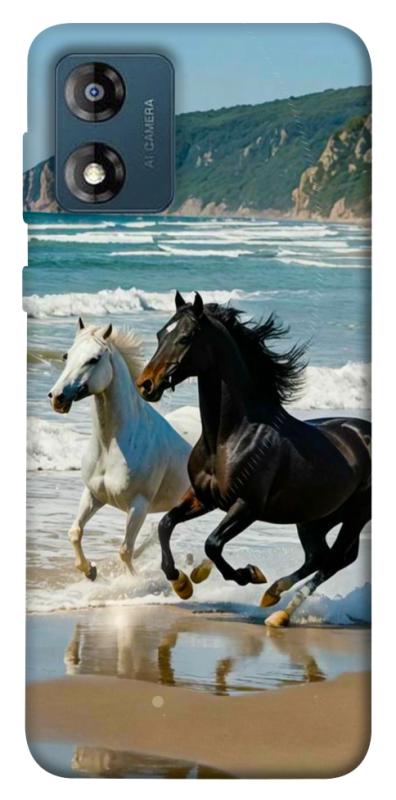 Чехол itsPrint Beach Horses для Motorola Moto E13, животные, купить оптом с доставкой