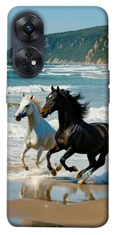 Чехол itsPrint Beach Horses для Oppo Reno 8 T 4G, животные, купить оптом с доставкой