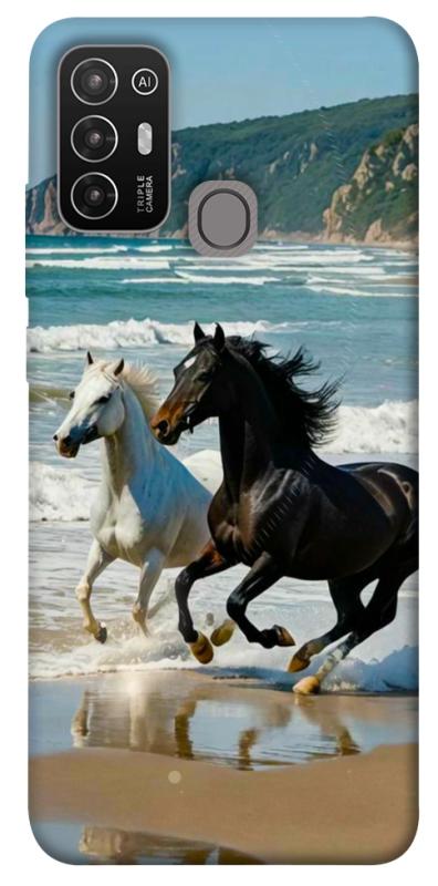 Чехол itsPrint Beach Horses для ZTE Blade A52, животные, купить оптом с доставкой
