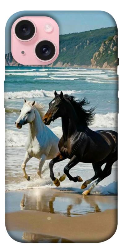 Чехол itsPrint Beach Horses для Apple iPhone 15 (6.1"), животные, купить оптом с доставкой