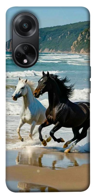 Чехол itsPrint Beach Horses для Oppo A58 4G, животные, купить оптом с доставкой