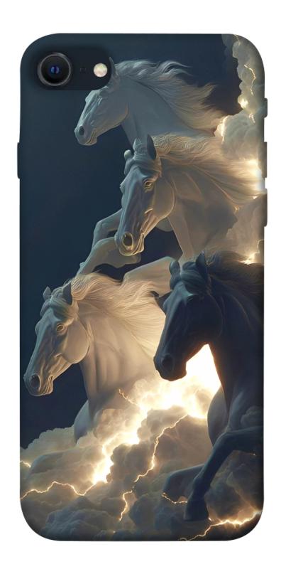 Чехол itsPrint Cloud Horses для Apple iPhone SE (2020), животные, купить оптом с доставкой