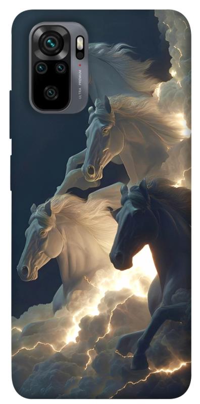 Чехол itsPrint Cloud Horses для Xiaomi Redmi Note 10 / Note 10s, животные, купить оптом с доставкой