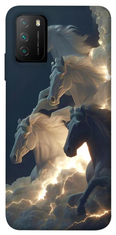 Чехол itsPrint Cloud Horses для Xiaomi Poco M3, животные, купить оптом с доставкой