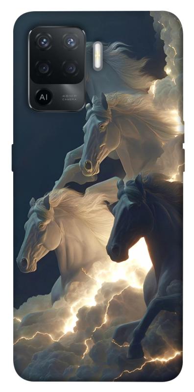 Чехол itsPrint Cloud Horses для Oppo Reno 5 Lite, животные, купить оптом с доставкой