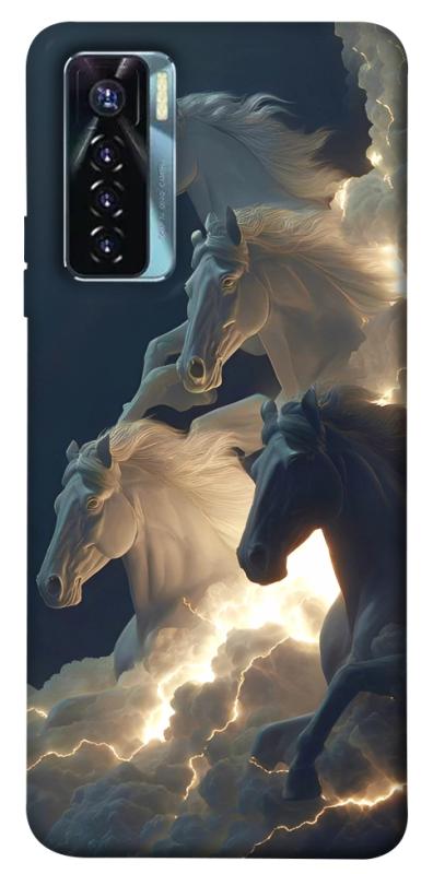 Чехол itsPrint Cloud Horses для TECNO Camon 17 Pro, животные, купить оптом с доставкой