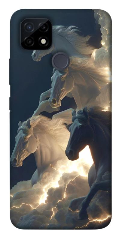 Чехол itsPrint Cloud Horses для Realme C12, животные, купить оптом с доставкой