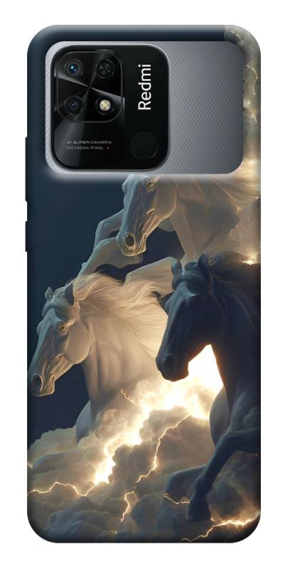Чехол itsPrint Cloud Horses для Xiaomi Redmi 10C, животные, купить оптом с доставкой