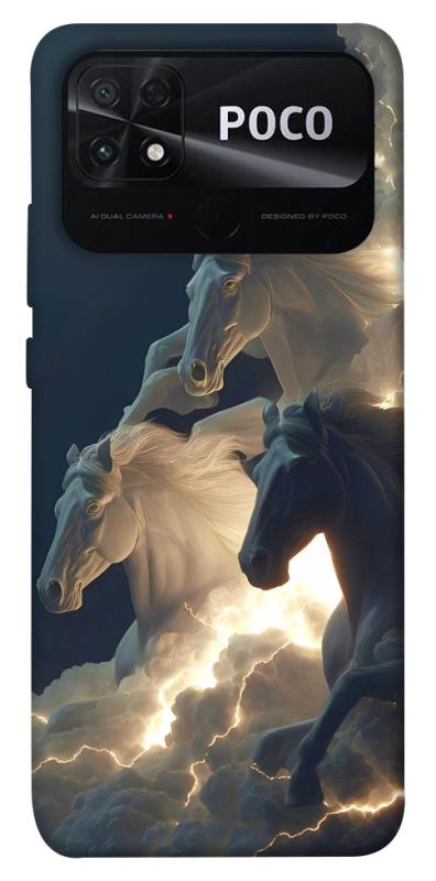 Чехол itsPrint Cloud Horses для Xiaomi Poco C40, животные, купить оптом с доставкой