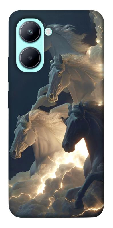 Чехол itsPrint Cloud Horses для Realme C33, животные, купить оптом с доставкой