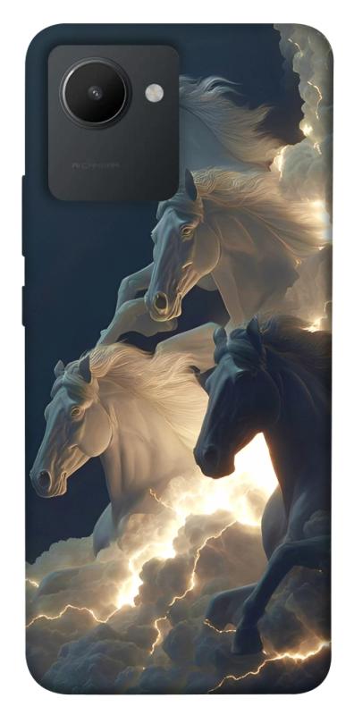 Чехол itsPrint Cloud Horses для Realme C30, животные, купить оптом с доставкой