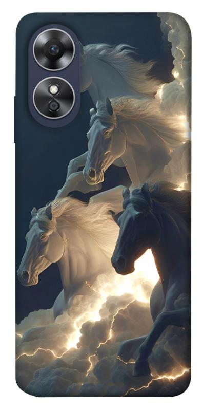 Чехол itsPrint Cloud Horses для Oppo A17, животные, купить оптом с доставкой