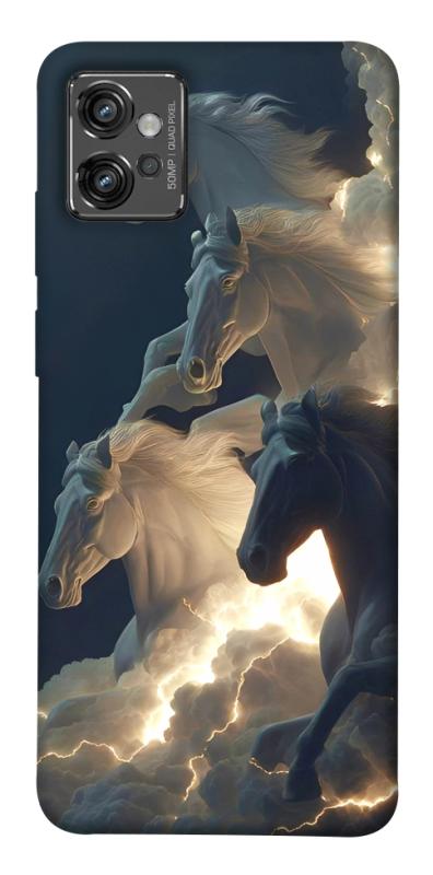 Чехол itsPrint Cloud Horses для Motorola Moto G32, животные, купить оптом с доставкой