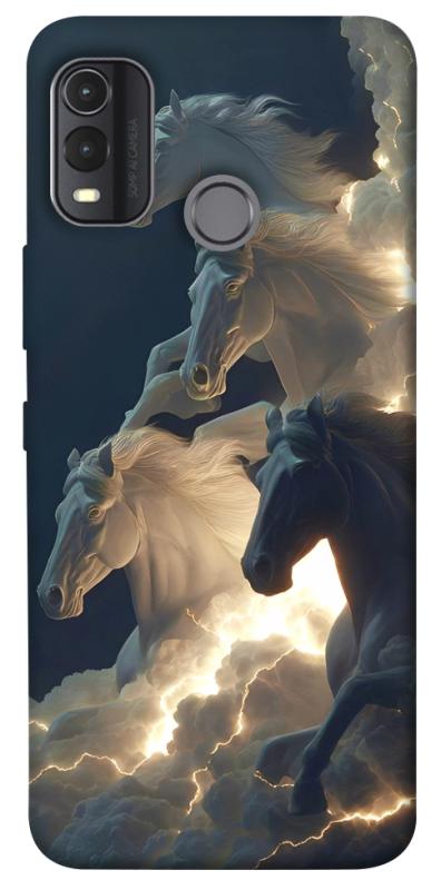 Чехол itsPrint Cloud Horses для Nokia G11 Plus, животные, купить оптом с доставкой