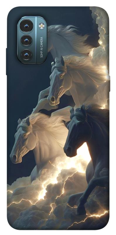 Чехол itsPrint Cloud Horses для Nokia G21, животные, купить оптом с доставкой