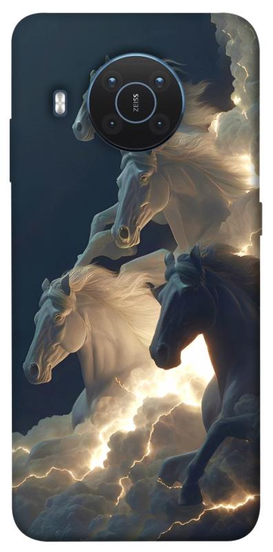 Чехол itsPrint Cloud Horses для Nokia X10 / X20, животные, купить оптом с доставкой