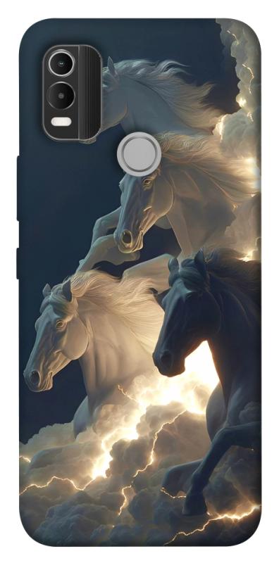 Чохол itsPrint Cloud Horses для Nokia C21 Plus, тварини, купити оптом з доставкою