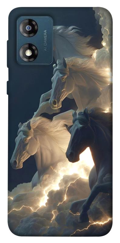 Чехол itsPrint Cloud Horses для Motorola Moto E13, животные, купить оптом с доставкой