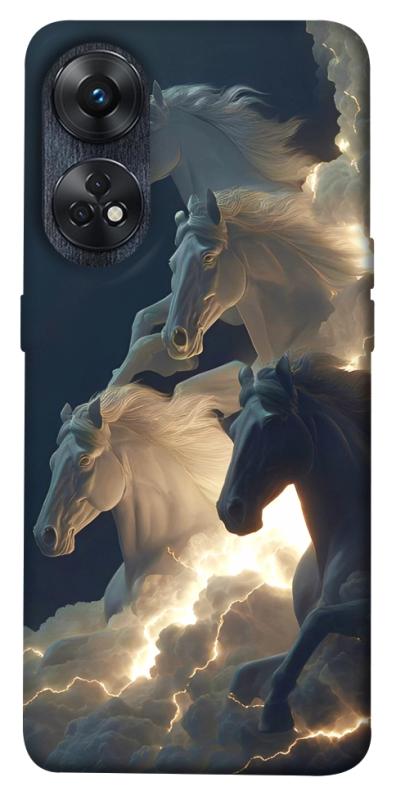 Чехол itsPrint Cloud Horses для Oppo Reno 8 T 4G, животные, купить оптом с доставкой