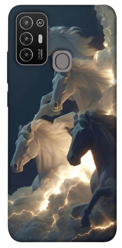 Чехол itsPrint Cloud Horses для ZTE Blade A52, животные, купить оптом с доставкой
