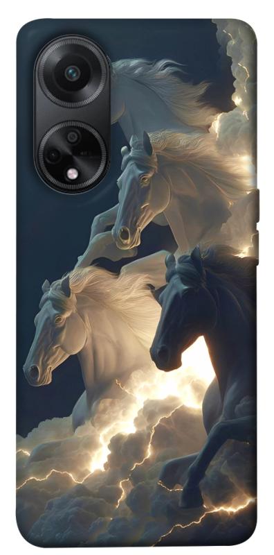 Чехол itsPrint Cloud Horses для Oppo A98, животные, купить оптом с доставкой