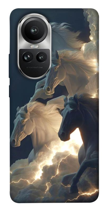Чехол itsPrint Cloud Horses для Oppo Reno 10, животные, купить оптом с доставкой