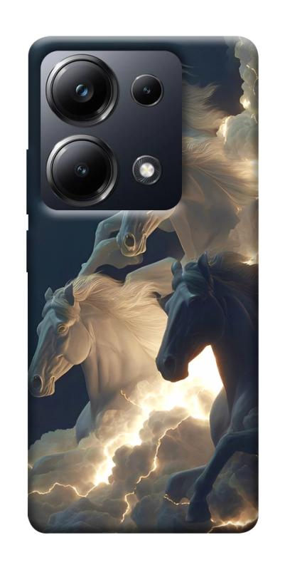 Чехол itsPrint Cloud Horses для Xiaomi Redmi 13 4G / Poco M6 4G, животные, купить оптом с доставкой
