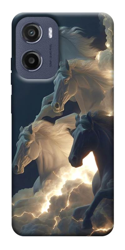 Чехол itsPrint Cloud Horses для Motorola Moto G05, животные, купить оптом с доставкой