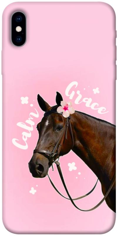 Чехол itsPrint Horse with flower для Apple iPhone X (5.8"), животные, купить оптом с доставкой