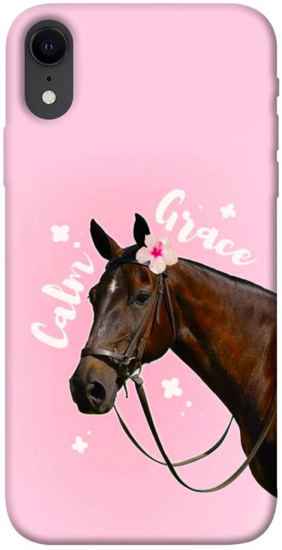 Чехол itsPrint Horse with flower для Apple iPhone XR (6.1"), животные, купить оптом с доставкой